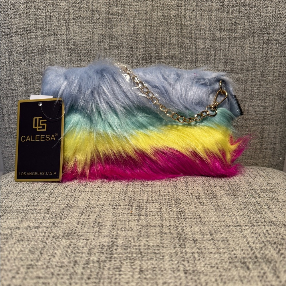 Faux Fur Purse - multicolored